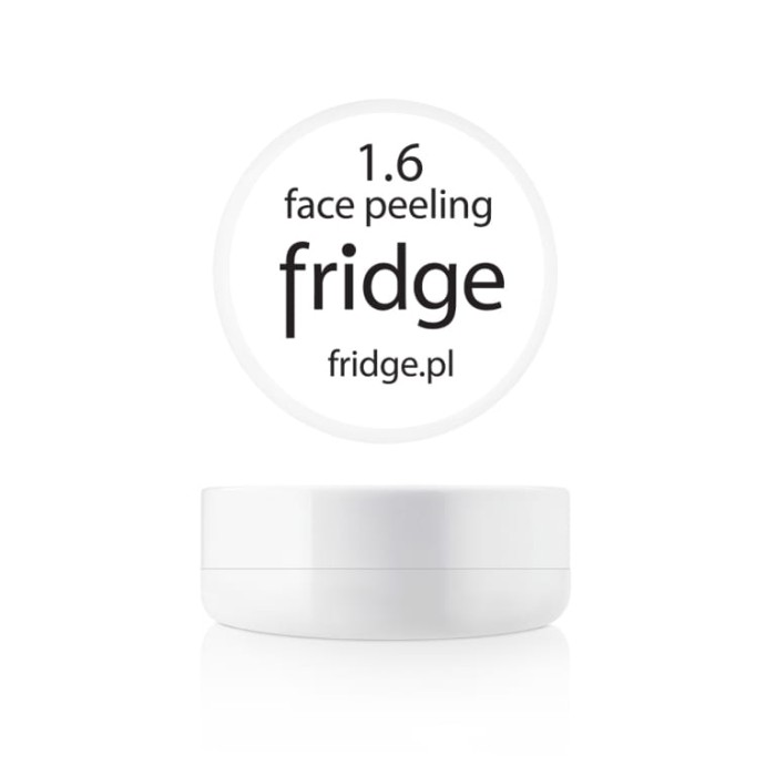 Próbka drobnoziarnistego peelingu do twarzy fridge 1.6 face peeling 5g w białym plastikowym słoiczku