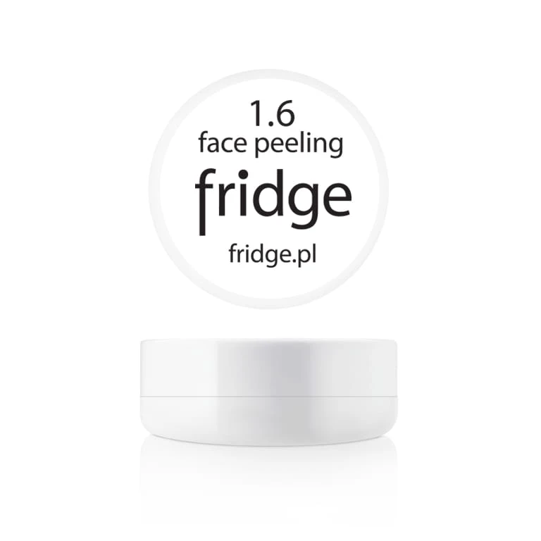 Próbka drobnoziarnistego peelingu do twarzy fridge 1.6 face peeling 5g w białym plastikowym słoiczku
