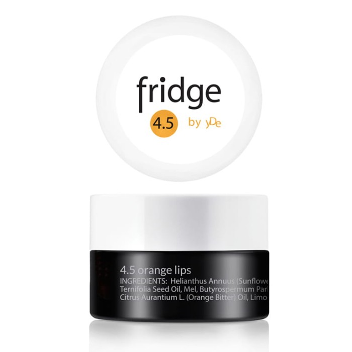 Balsam do ust na bazie miodu z olejkiem pomarańczowym fridge 4.5 orange lips 6g w czarnym słoiczku