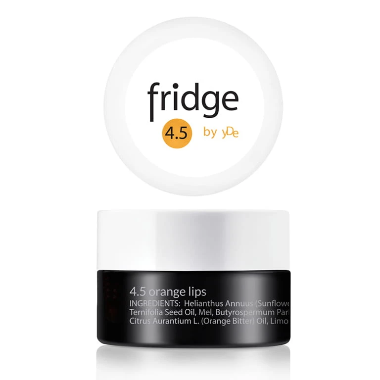 Balsam do ust na bazie miodu z olejkiem pomarańczowym fridge 4.5 orange lips 6g w czarnym słoiczku